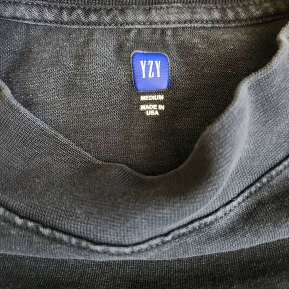 Yeezy Gap Balenciaga T Shirt Mens Medium Oversized Logo No Seam Boxy Black Heavy - Picture 3 of 4